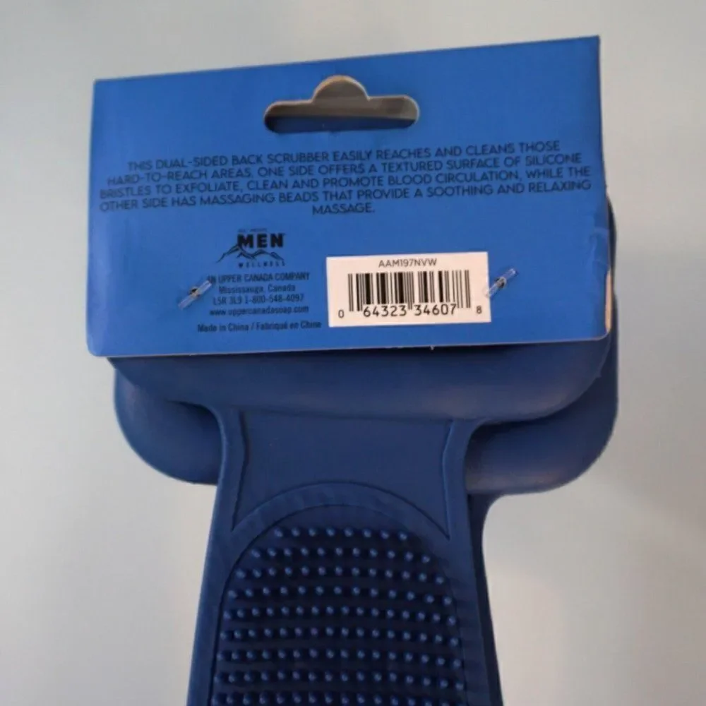 Silicone Back Scrubber Dual Sided Shower Bath Exfoliate Clean Massage